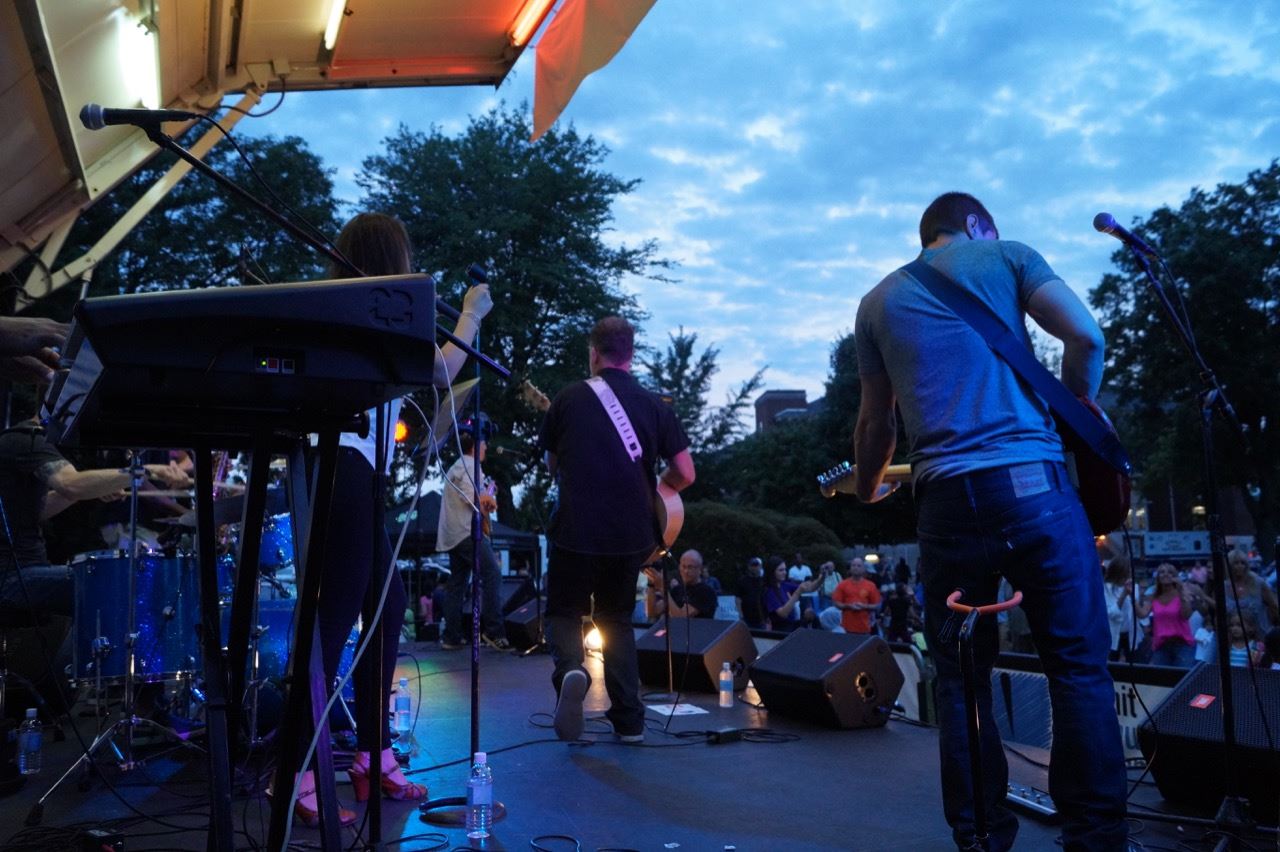 Band plays at the Brian Kirk and the Jirks - Hot Summer Nights event.
